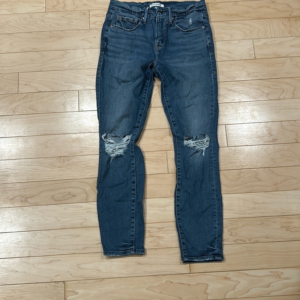 Good American distressed skinny jeans